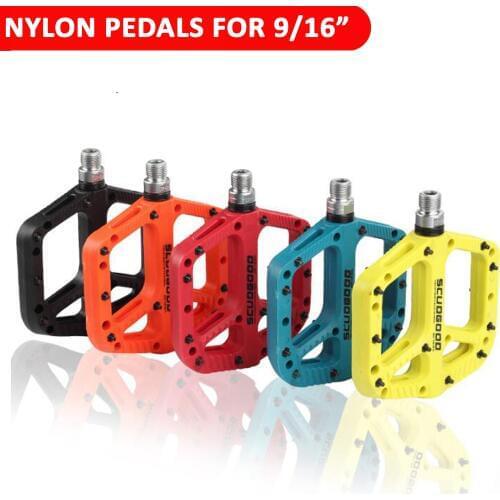 Color Bicycle Pedals Nylon Carbon Fiber Super Light Bearing Big Platform Non-Slip for MTB BMX Bike 9/16" DIY Bicycle Spare Parts