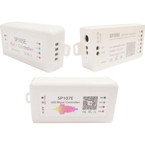 Wifi Bluetooth Music RGB Led Strip Light Controller For WS2812B WS2811 SK6812 UCS1903 LPD6803 WS2801 Led Strip Light DC5-24V