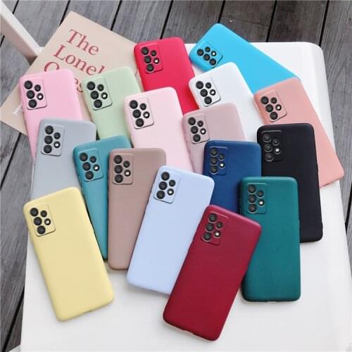 Candy Color Silicone Phone Case For Samsung Galaxy A32 A52 A72 4G 5G A40 A41 A50 A30S A20 A70 A7 2018 A40 Matte Soft Tpu Cover