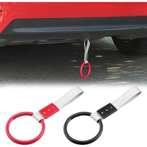 1PCS Round Shape Pull Ring Car Tow Strap Ropes Hook Train Bus Handle Hand Strap Styling Drift Charm Auto Accessories Universal
