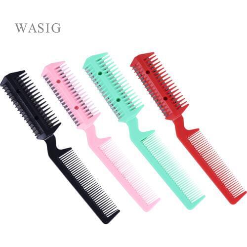 1 PC/Lot 4 Color Razor Comb Hair Cutter Thinning Shaper Comb 2 Razor Blades Trimmer Barber Remover Tool Super