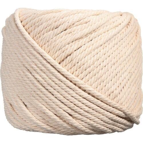 1PCS Durable 5mmx90m Natural Beige White Macrame Cotton Twisted Cord Rope DIY Home Textile Accessories Craft Macrame String