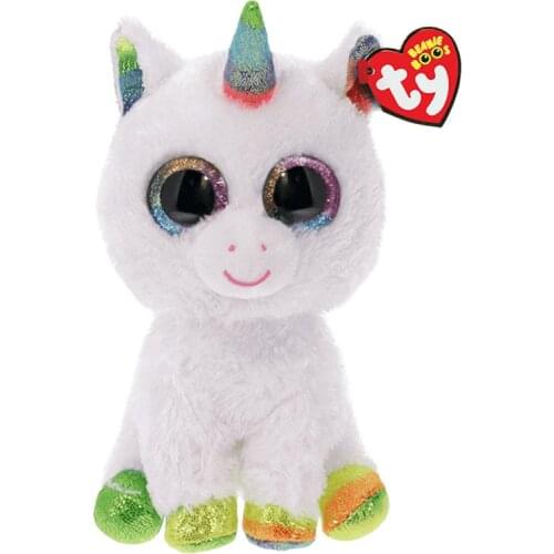 15 CM Ty Beanie Big Eyes Pixy White Unicorn Collection Cute Plush Kids Toys Appease Sleeping Stuffed Doll Children Birthday Gift