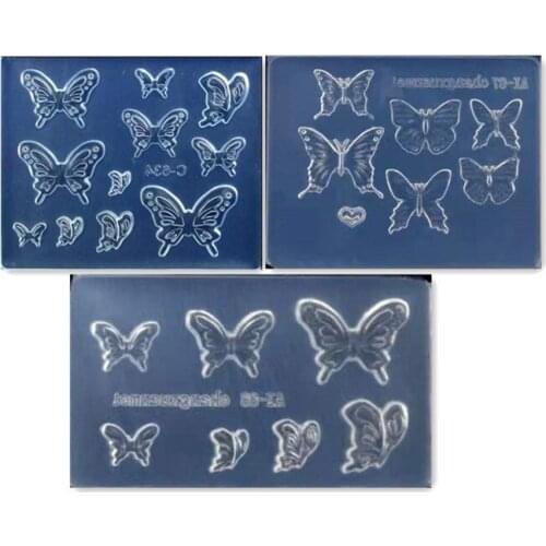 3D Carving Silicone Nail Mold Stamping Template Stamper Butterfly Design DIY UV/Acrylic Gel