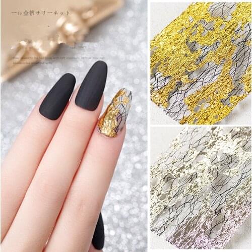 6olors Gold Silver Irregular Aluminum Foil Paper Nail Art Sticker 3D Glitter DIY UV Gel Polish Nail Decoration Tools