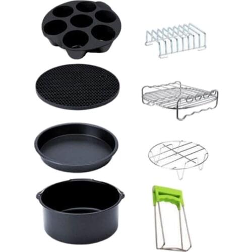 8xBaking Basket Pizza Plate Grill Pot Kitchen Tool for Making French Fries