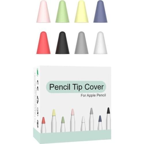 8x Silicone Touchscreen Pen Nib Tip Writing Case Cap Drawing Noiseless for Apple Pencil 1st / 2nd Gen Non-Slip Mixed Color