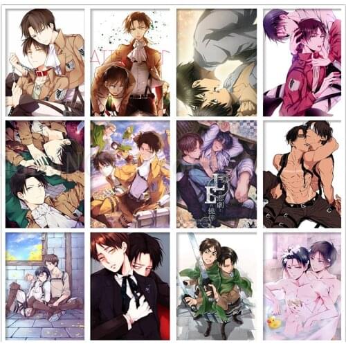 5D DIY Full Drill Diamond Painting Japan Anime Attack On Titan BL Eren X Levi Diamond Mosaic Embroidery Cross Stitch Home Decor