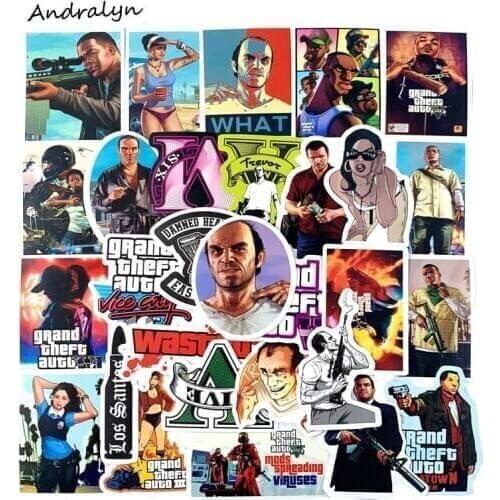 10/50Pcs Grand Theft Auto Stickers Classic Game For Laptop Luggage Motorcycle Phone Skateboard Anime Toy Car Diary Pegatinas