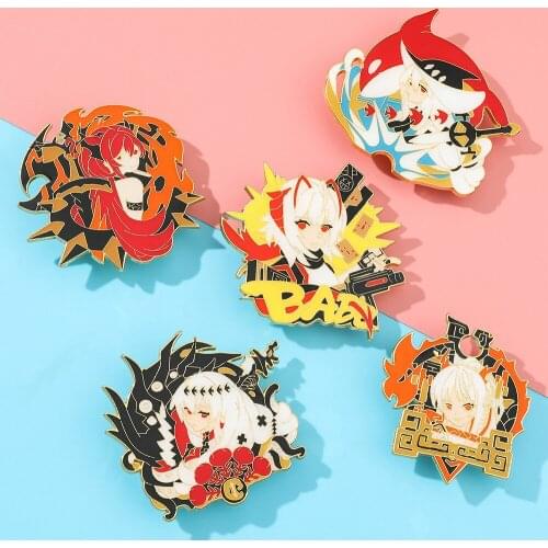 Game Arknights W Ishar-mla Skadi the Corrupting Heart Nian Suryr Cosplay Props Metal Badge Pin Alloy Brooch Accessories