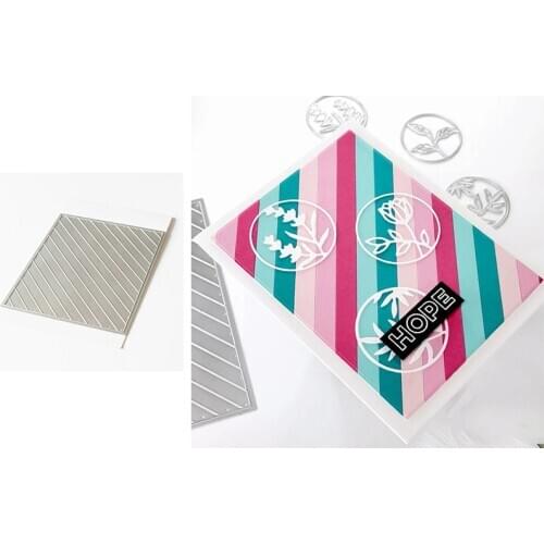 Color Block Diagonal Stripes Backg Frame Metal Cutting Dies For New DIY Scrapbooking Album New Craft Embossing Cards 2020