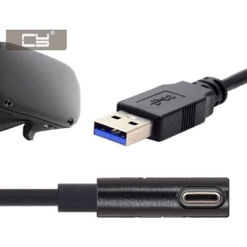CYDZ Fit for Oculus Link VR USB 3.1 Type-C Left Right Angled Type to Standard USB3.0 Data Cable