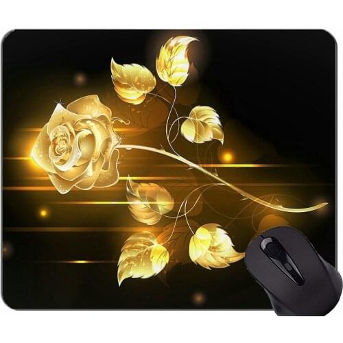 Gaming Mouse Mat,Rose art flower -Stitched Edges