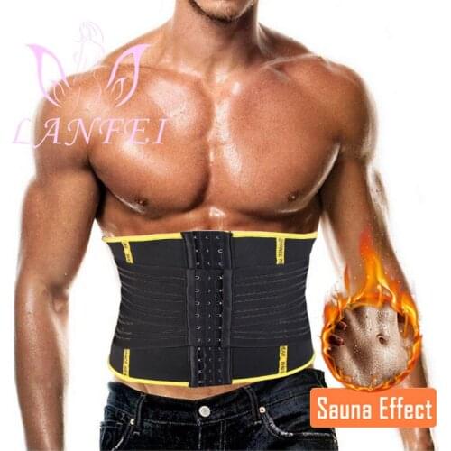 LANFEI Hot Neoprene Waist Trainer Trimmer Belt Body Shaper Sweat Slimming Belt Tummy Control Sport Gym Corset Fat Burner Girdle