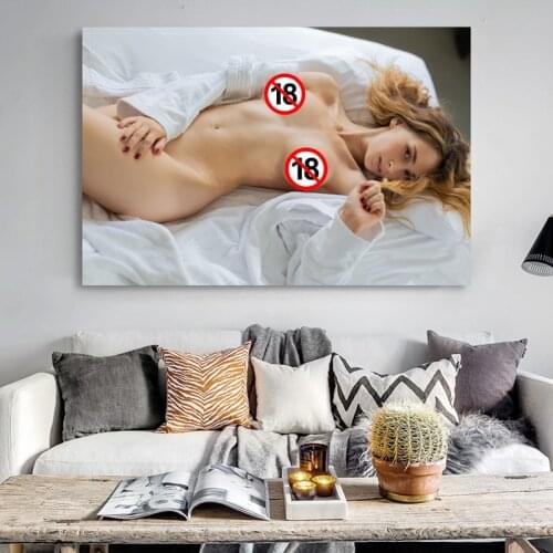 Hot Girl Blonde Sexy Woman Topless Body Figures Posters Canvas Print For Wall Decor