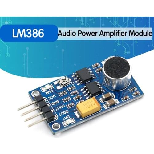 LM386 Audio Power Amplifier Module Sound Detection Sensor Voice Sensor Board for Ambient Sound Detection