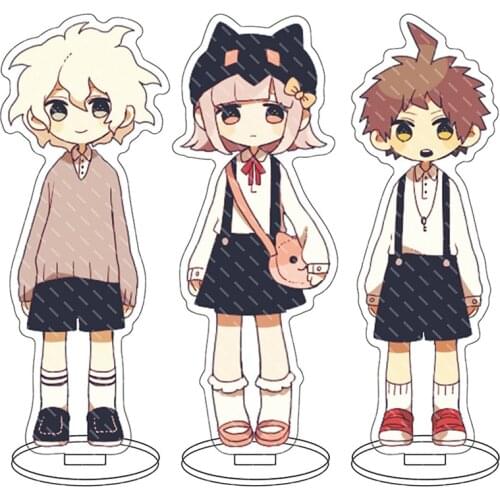 Cute Danganronpa 2 Nagito Komaeda Chiaki Nanami Keychain Creative Acrylic Stand Model Plate Desktop Decor Boy Girl Cosplay Gift