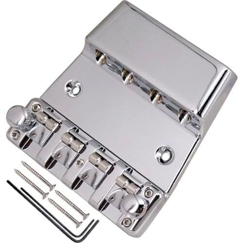 Bass Guitar Bridge Electric Guitar Steel Adjuatable Replacement 76.5x97.6mm