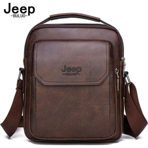 JEEP BULUO Big Brand Mans Tote Hand Bag Crossbody New Men Fashion Messenger Shoulder Bags Business Casual Daypacks Leather
