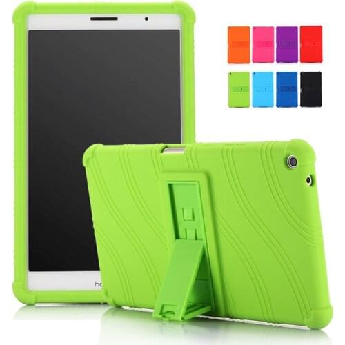Soft Silicone Case For Huawei MediaPad T3 8.0 KOB-L09 KOB-W09 or Honor Play Pad 2 8 inch With Bracket Anti-Shock Shell