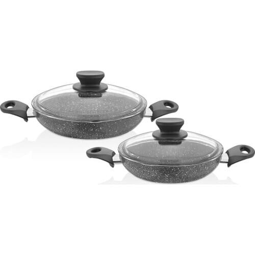 Gray Color 20-22 CM 2 Piece Granite Sahan Set