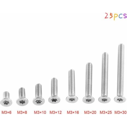 M 2.5 M3 M4 304 A2-70 304 Stainless Steel Torx Head Flat Countersunk Screw Six Lobe Bolt Machine screw