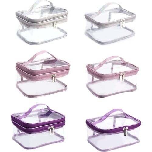 Portable Clear Makeup Bag Zipper Cosmetics Bags Transparent Travel Storage Pouch