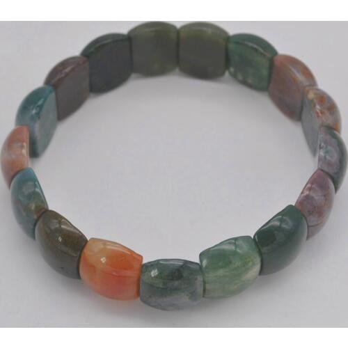 Natural India Carnelian Stone Beads Stretch Bracelet 8 Inch Jewelry G002