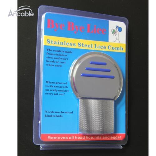 Nit Terminator Lice Comb Nit Free Kids Hair Rid Head lice Stainless Steel Metal Teeth Remove Nit Brush