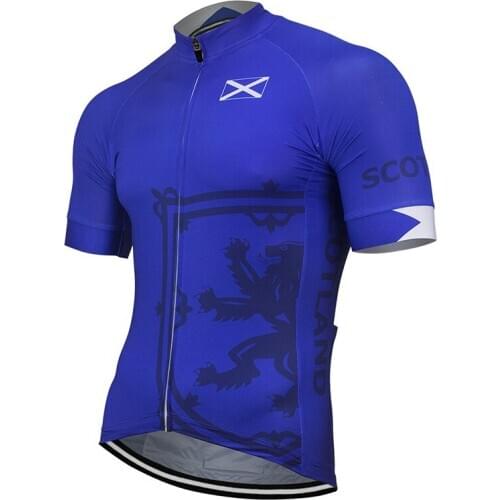 Scotland 2020 Mens classic cycling team Blue short sleeved bike Road Mountain Race Clothing Maillot outdoor bike clothing
