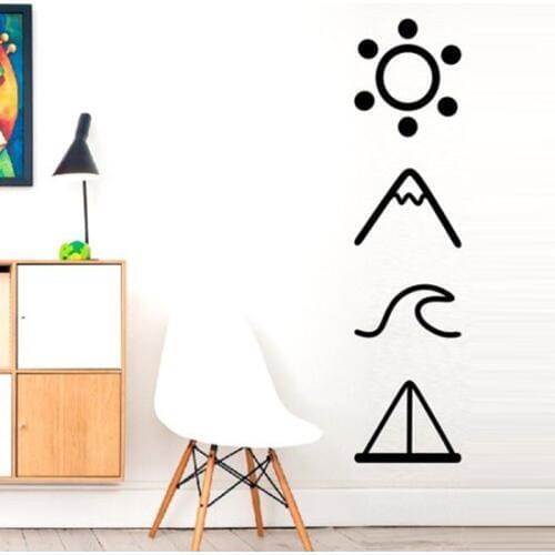 Sun Mountains Sea Waves Removable Wall Stickers for Nursery Kids Room Vinyl Wallpaper Decals Bedroom Art Murals Poster K874