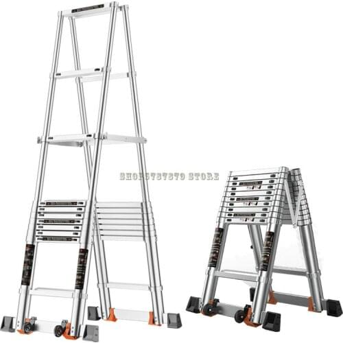 All Aluminum Alloy Telescopic Ladder, Thickened Folding Miter Ladder, Household Ladder, Elevator, Engineering Ladder, P