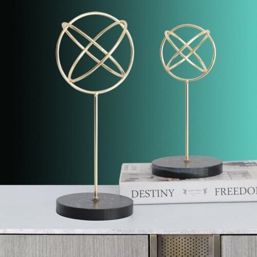 Creative Abstract Art Geometric Wrought Iron Globe Ornaments Decoration Metal Modern Light Luxury Office Desktop Home Furnishing