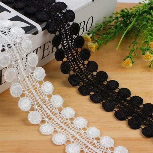 1 Yards Water-soluble Lace Edge Trim Fabric Embroidered Flower DIY Craft Sewing