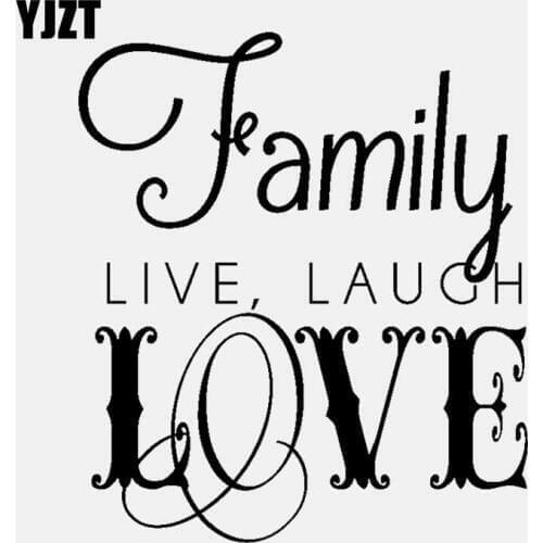 YJZT 13.2CM*15CM Family LIVE LAUGH LOVE Vinyl Graphic Decal Car Sticker Black/Silver C3-2068