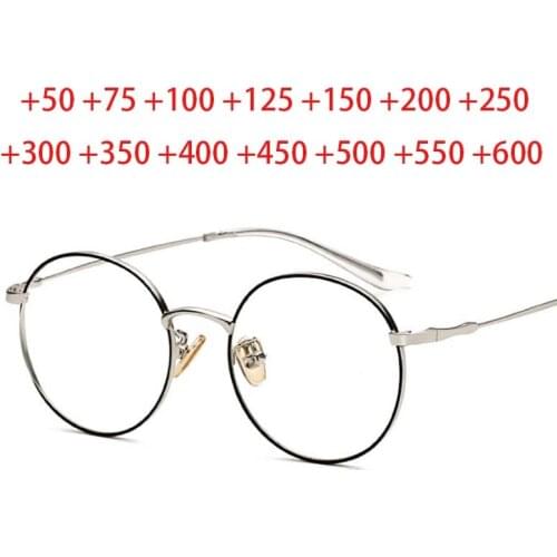 Women Men Round Finished Reading Glasses Hyperopia Spectacles Diopter +0.5 +0.75 +1.0 +1.25 +1.5 +2.0 To +6.0