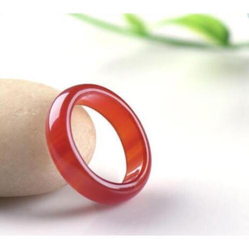 Woman Mans Natural Real agateGem Thump Ring Red Green Lucky Large Rings Inner Diameter Fashion Jewelry