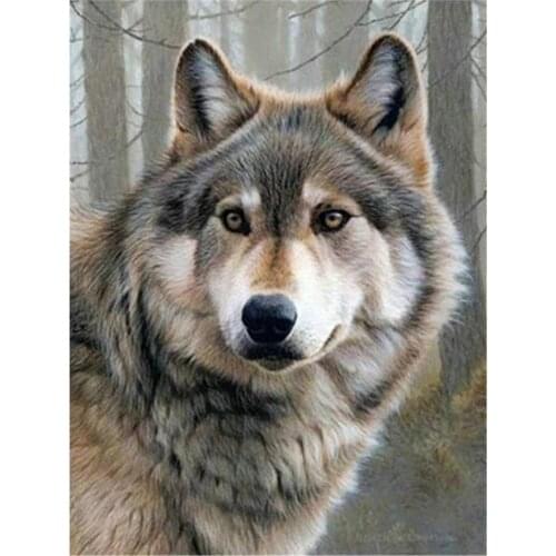 Animal Wolf DIY Embroidery 11CT Cross Stitch Kits Craft Needlework Set Printed Canvas Cotton Thread Home Decoration Room