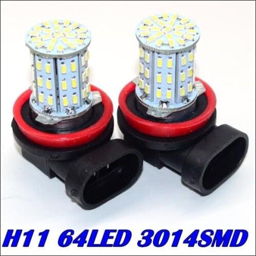 1PCS/LOT Newest H11 LED 64SMD 64W 3014smd led H8 H11 9006 fog lamp LED Car Fog bulb h11