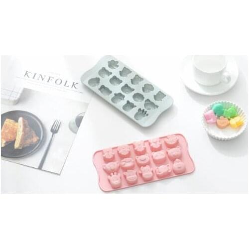 15 series cartoon middle pig silicone ice grid mold silicone chocolate mold home Diy baking tool