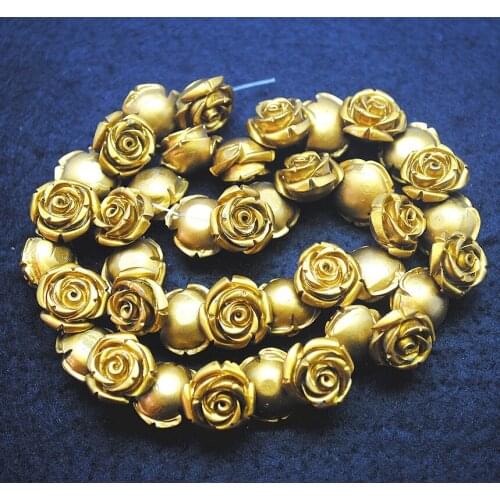 20pcs clay flower beads golden colors top selling size 15mm loose diy beads accessories jewelry findings jewelry designer love