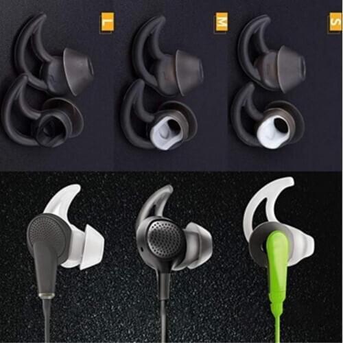 3 Pairs Black Noise Isolation Silicone Earbuds Tips Replacement for Bose Soundsport Wileless QC20 QC30 In Ear Earphones
