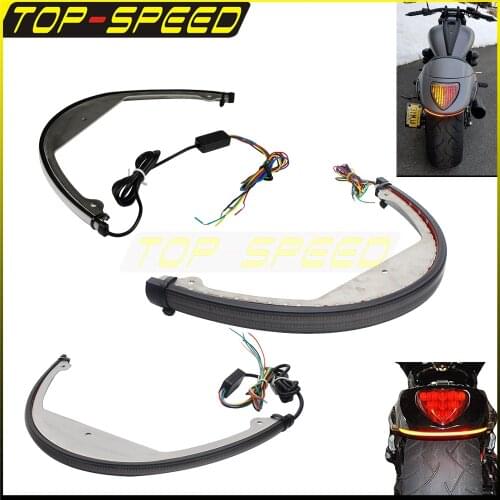 Fender Eliminator Bar LED Strobe Sequential Switchback Flowing Integrated Blinkers Taillights for Suzuki Boulevard M109R M90