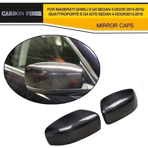 Carbon Fiber Car Auto Add On Review Mirror Cover for Maserati Quattroporte Ghibli S Q4 GTS Sedan 4 Door 2013 - 2016