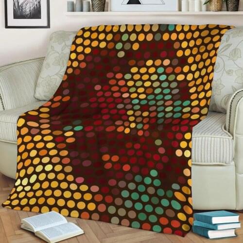 Abstract Geometric Pattern 3D Printed Velvet Plush Throw Fleece Blanket Bedspread Sherpa Blanket Home Decora