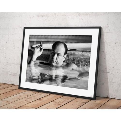 Black and White Tony Soprano Poster Prints Canvas Wall Art Painting Pictures for Bathroom Home Decor