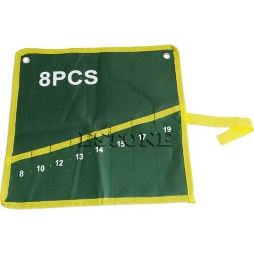 D0AC 12 Pockets Durable Canvas Spanner Wrench Tool Roll Up Storage Bag