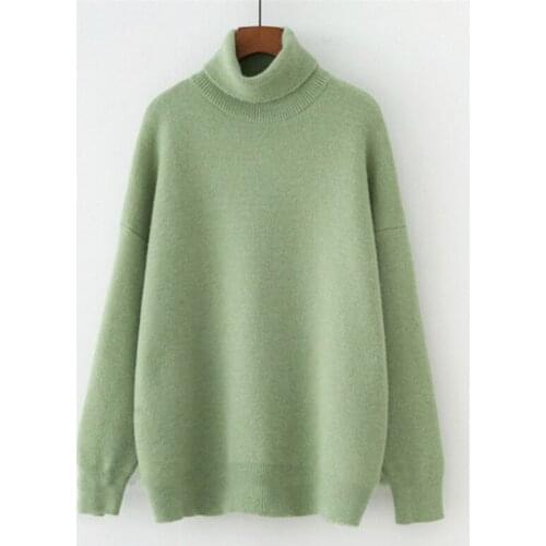 Ladies Turtleneck Sweater Thicken Warm Cashmere Pullover Soft Knitted Plus Size Sweater Korean Womens Pullover 2020