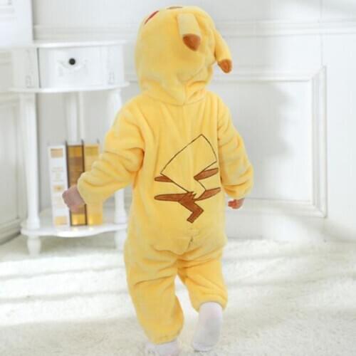 Infant Yellow Cosplay Kigurumi Romper Baby Jumpsuit Oneises New Born Clothing Hooded Toddler Animal Cute Outfit Bebe Costume
