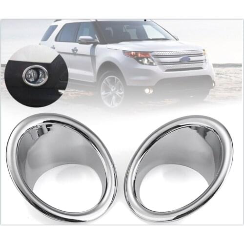 For Ford Explorer 2011-2014 2 pieces High Quality ABS Chrome Front Fog Light Covers Trims Exterior accessories